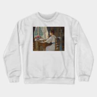 Straying Thoughts by Edmund Leighton Crewneck Sweatshirt